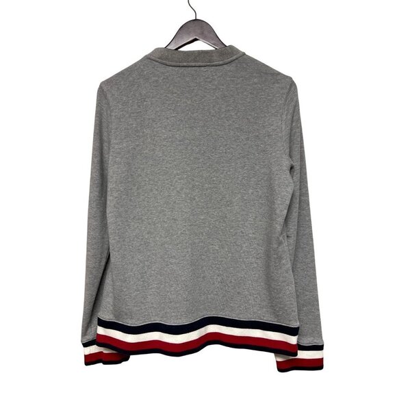 Tommy Hilfiger Grey Long Sleeve Hockey Lace Up Sweatshirt Women's Size Medium - Picture 4 of 7